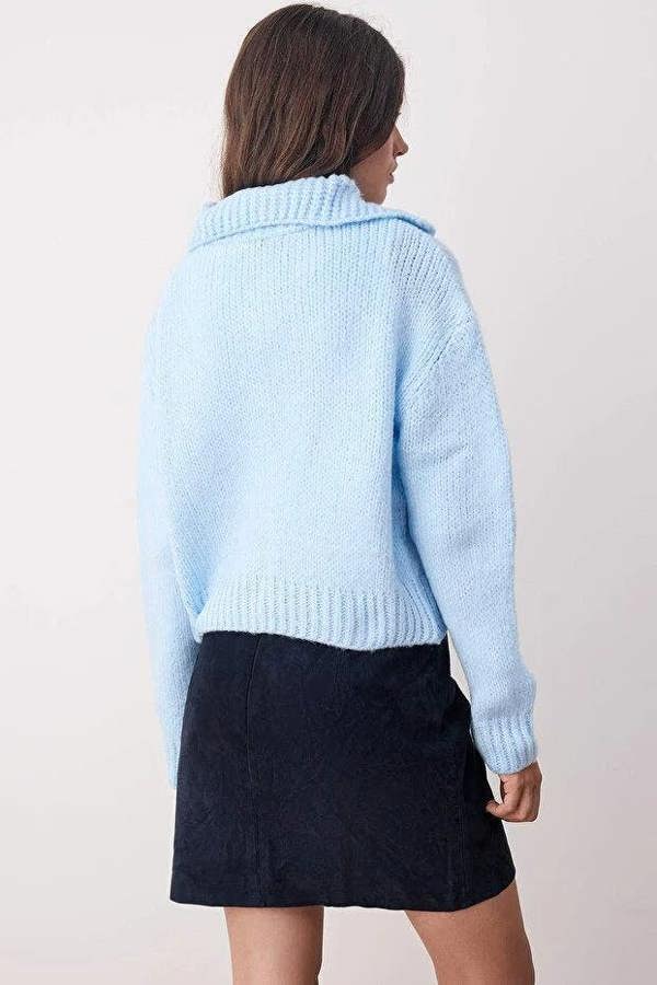 WOVCOR Oversize Crop Knit Cardigan