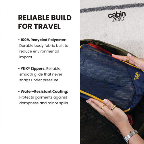CabinZero Classic Packing Cube (Medium), Rollable Organiser with Mesh Window for Essentials