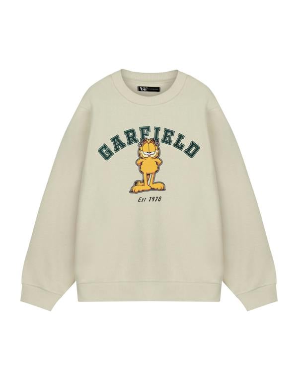 Garfield Unisex Beige College Sweatshirt