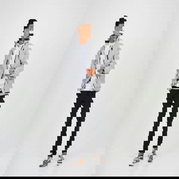 Brave Soul Light Grey Padded Hooded Jacket - Light Grey Image 3