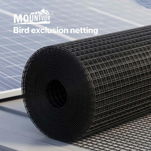 Mountview Solar Panel Bird Mesh PVC Coated Black 30M Roof Guard For Pigeons