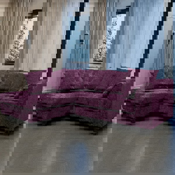 Furnishings For Less Monaco Chenille Fabric 4 Seater L Shaped Corner Sofa