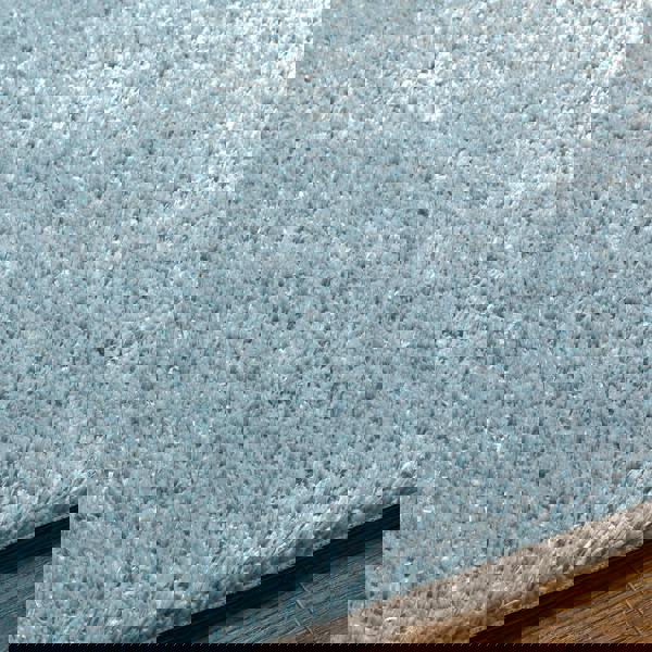 Livabliss Cloudy Shag-Solid Color Blue Plush Soft Pile Rug