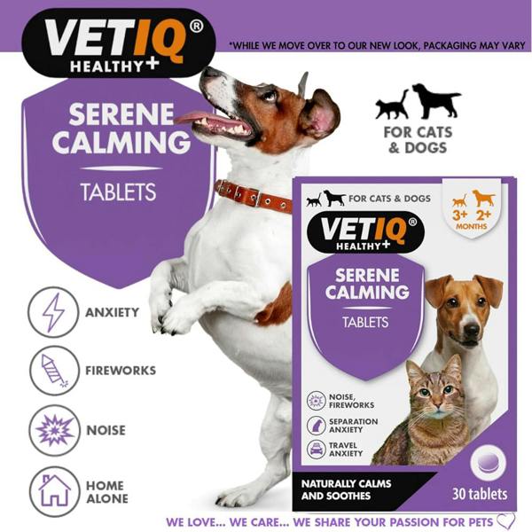 Mark & Chappell M&C Vetiq Serene Calming Tablets for Cats & Dogs (30 Tablets)