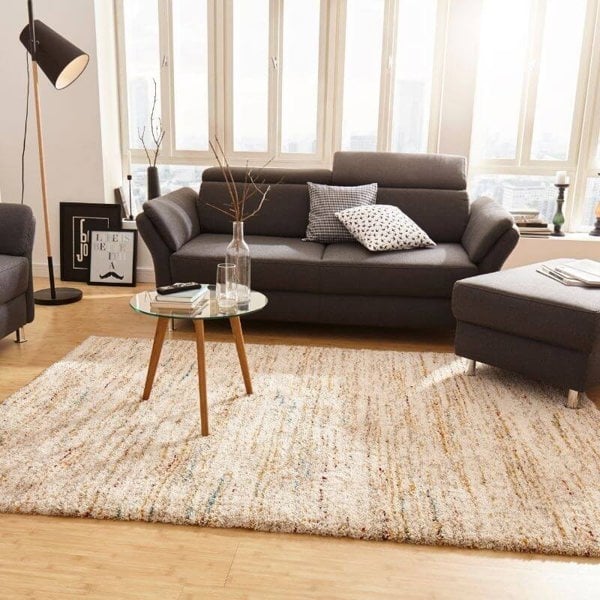 Velour Deep-Pile Chic Rug Abstract Design