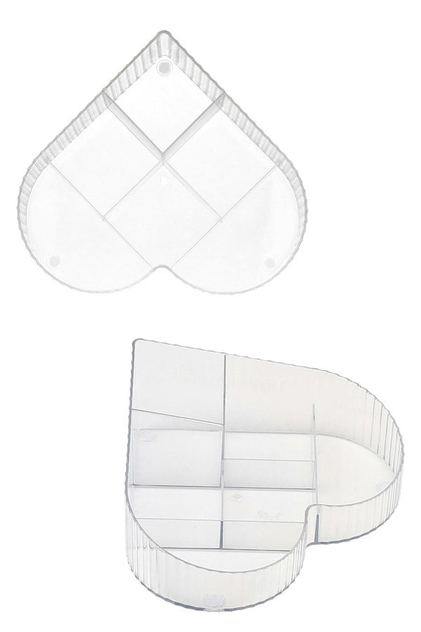 Living and Home Makeup Organizer Storage Box Desktop, Heart-Shaped Makeup Organizer For Home Office Dormitory