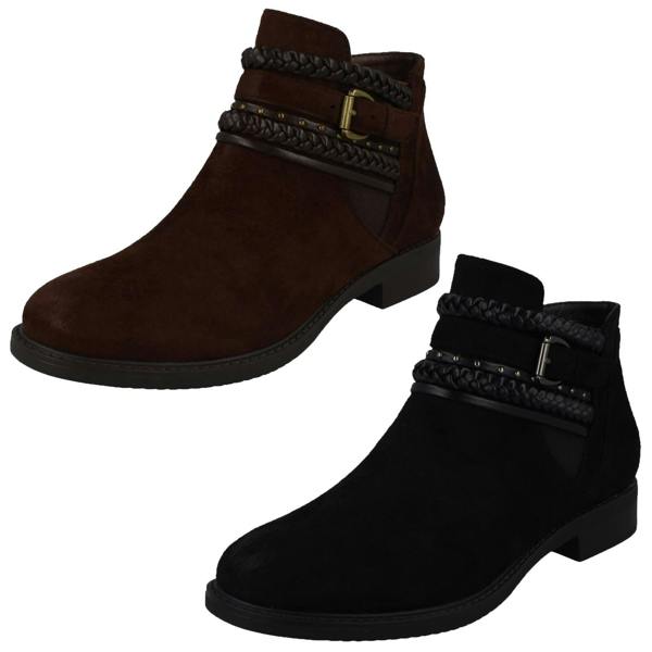 Spot On Ladies Spot On Low Heel Ankle Boots F51032