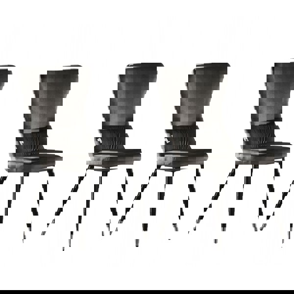 Life Interiors Set of 2 New York Modern Velvet Dining Chairs-High Back Design with Black Metal Legs, Stylish & Comfortable Seating for Dining, Office