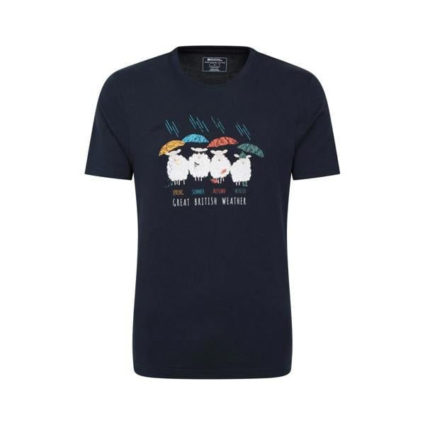 Mountain Warehouse Mens Great British Weather T-Shirt - Navy - 
