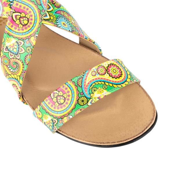 Embassy London Isabella - Festival Green - Women's cross strap sandal with covered zip-up heel