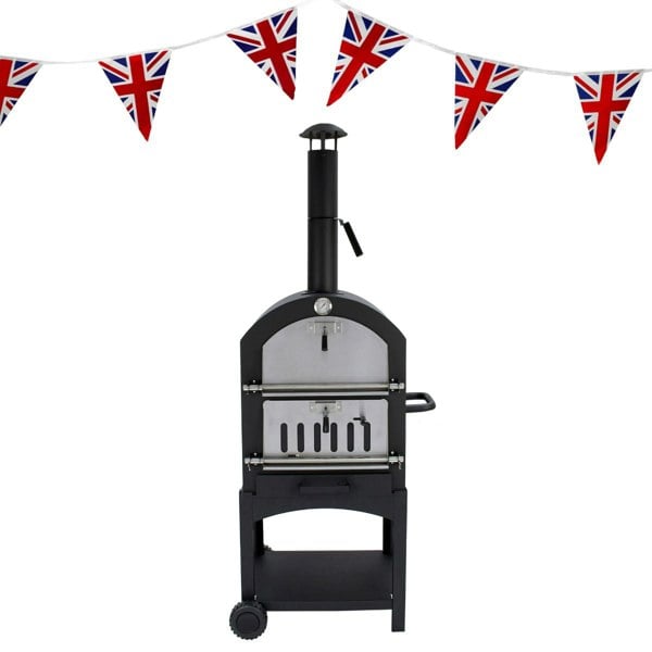 Kukoo Outdoor Pizza Oven, Rain Cover & Union Jack Bunting