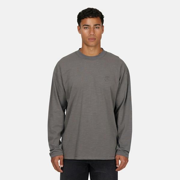 Good For Nothing  Dark Grey Relaxed Long Sleeve T-Shirt - Dark Grey Image 1