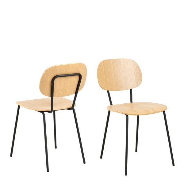 Furniture To Go Amira Dining Chair in Oak Set of 2