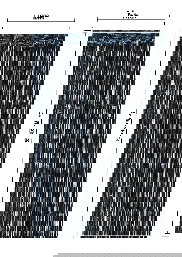 Cheetah Metallic Tinsel Curtain, 3M x 1M Black