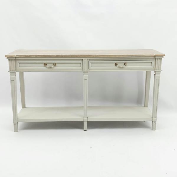 150CM WOODEN 2 DRAWER SIDE TABLE