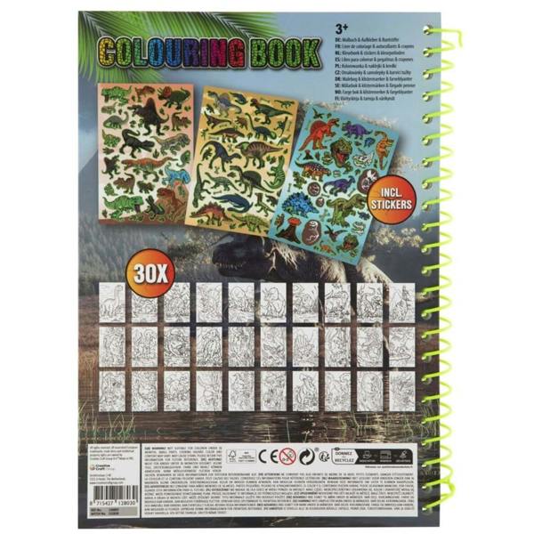 Totum Dino Colouring book A4, 30 sheets 5 pencils - Green