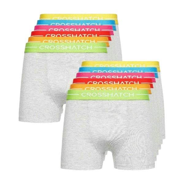Crosshatch Mens Astral Boxer Shorts (Pack of 12) - Grey - 