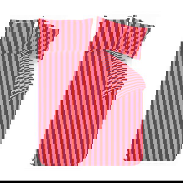 Sassy B Stripe Tease Reversible Duvet Cover Set Red