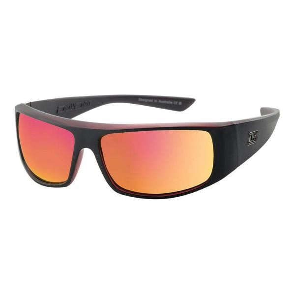 Dirty Dog SHARKY - Satin Black with Polarized Red Fusion Lens