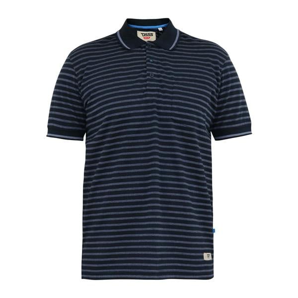 Duke Mens D555 Rosemary Stripe Jersey Woven Kingsize Polo Shirt - Navy/Teal