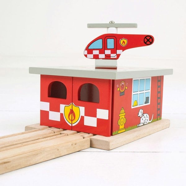 Bigjigs Rail Firestation Shed