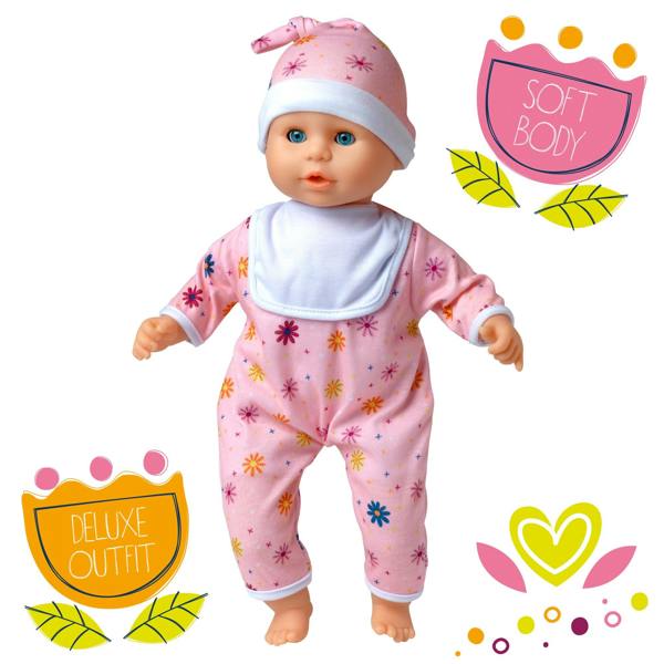 Dolls World Little Treasure - 38cm Soft Bean Bodied White Doll - For ages 18 months+