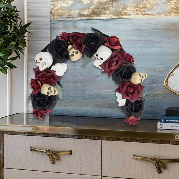 Scary Prelit Skull Halloween Arch Wreath Home Decoration Living and Home