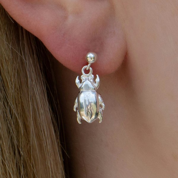 Beetle Silver Earrings - MYLEE London