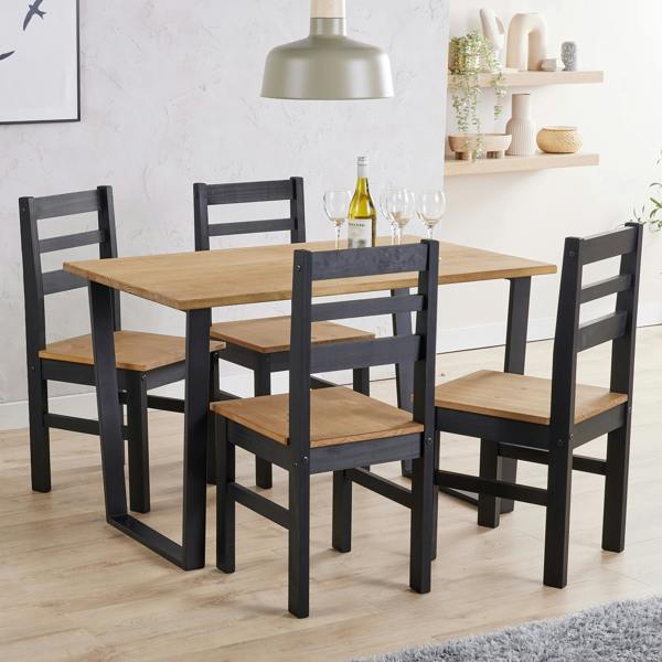 Core Products Texas 5-Piece Dining Set, Table & 4 Chairs, Industrial Design