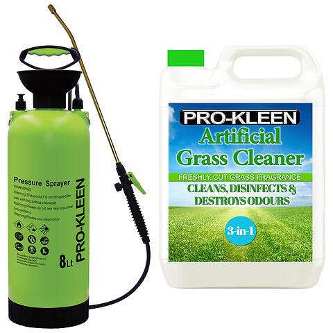 ProKleen Pro-Kleen 8L Pump Sprayer with Pro-Kleen Artificial Grass Cleaner 5L Fresh Cut Grass Fragrance