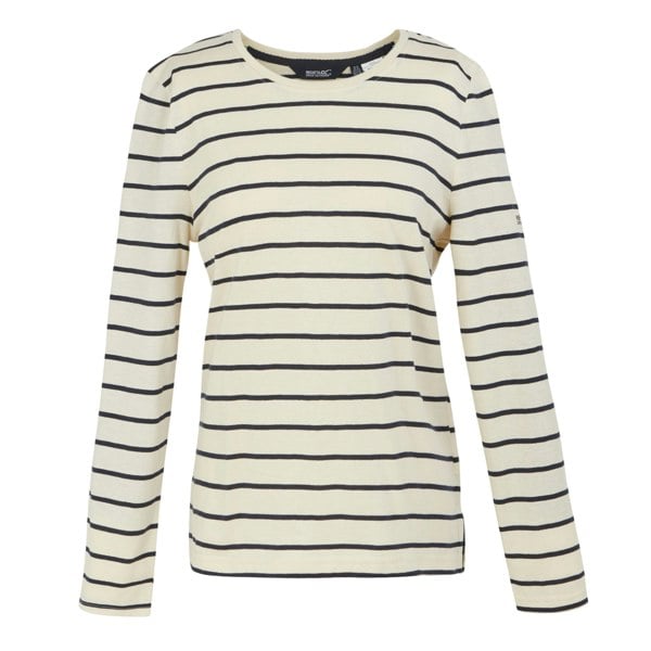 Regatta Womens/Ladies Federica II Stripe Long-Sleeved T-Shirt - Light Vanilla/Navy