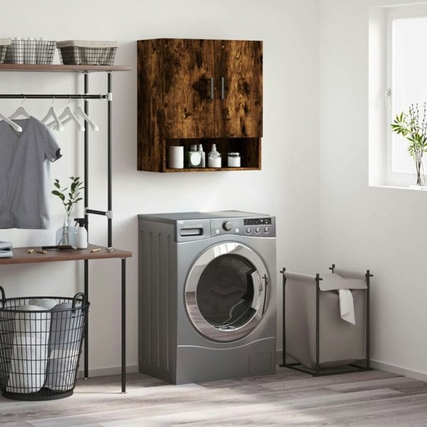 Berkfield Wall Cabinet Smoked Oak 60x31x70 cm Engineered Wood