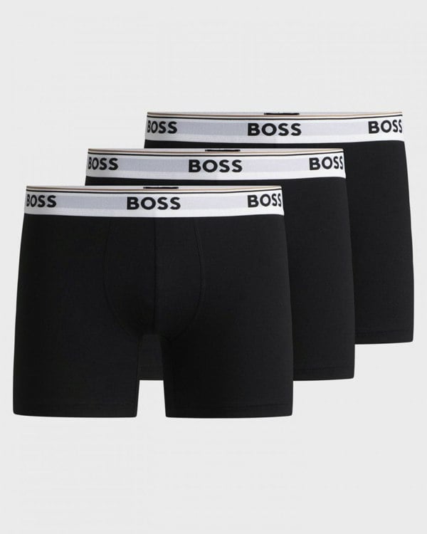 BOSS Orange Power Three Pack Mens Stretch Cotton Boxer Briefs With Logos NOS - Open Miscellaneous 994 - CHO - Designer Mens Underwear
