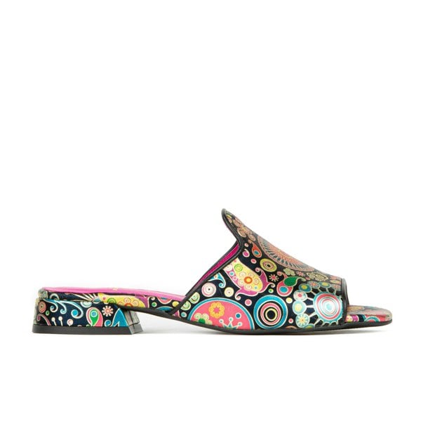 Embassy London South Beach - Navy Pink - Women's fully leather lined slip on sandal