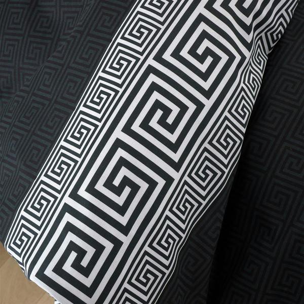Artemis Greek Key Black Duvet Cover Set