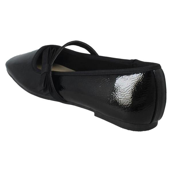 Savannah Ladies Savannah Slip On Elastic Strap Bow Detailed Mary Jane Shoes F80567
