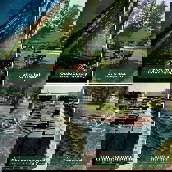 KAV Universal Premium Cover Tarpaulin Waterproof Heavy Duty Tarp with Eyelets Ground Sheet in Green for Garden Furniture, Pool, Car, Truck (10M x 12M)