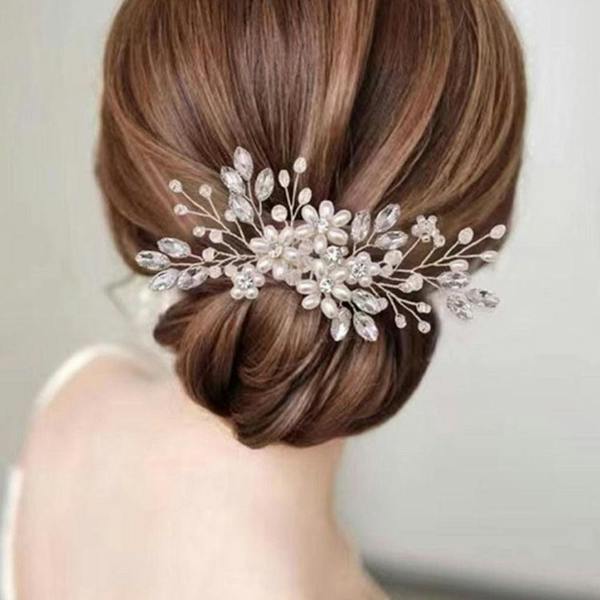 Gold Trip Pearl Flower Hair Comb