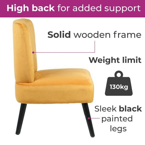 Neo Ostuni Mustard Yellow Crushed Velvet Shell Accent Chair