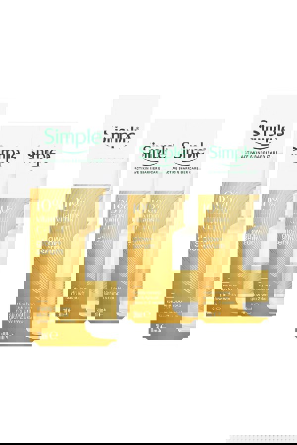 Simple Glow+ Serum 10% Vitamins C+E+F Booster Brightening Skin Care, 30ml