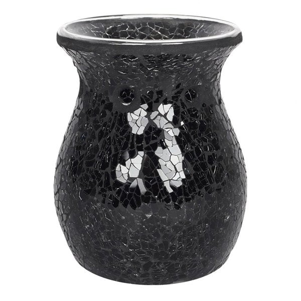 Serano Large Black Crackle Oil Burner and Wax Warmer