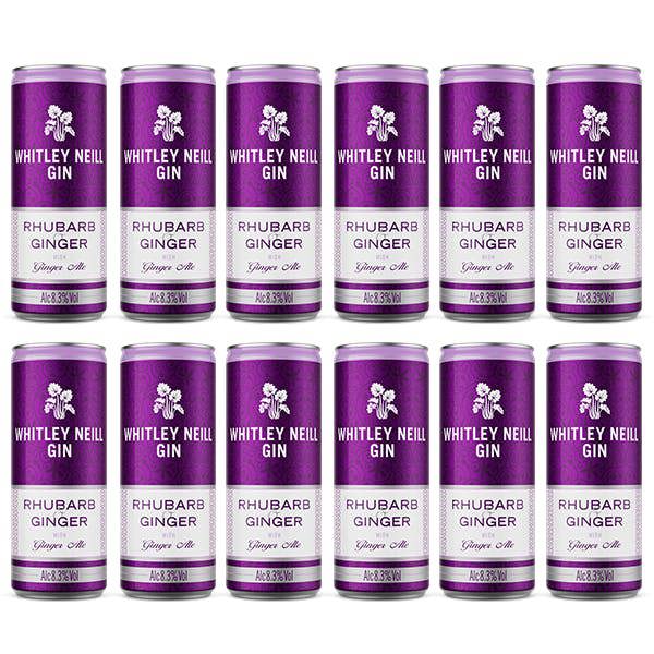 Whitley Neill 12x250ml-Whitley Neill Rhubarb & Ginger with Ginger Ale 8.3% PERFECT FOR SUMMER!!