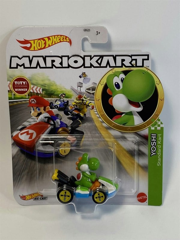 mario kart yoshi standard kart hot wheels glp38