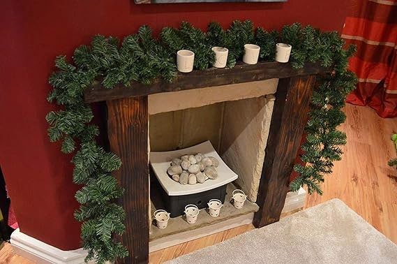 Samuel Alexander 2.7m x 25cm Plain Green Christmas Garland with 200 Tips