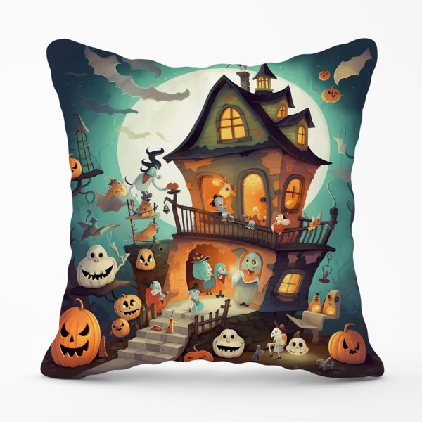 Warren Reed Illustrations A Whimsical Haunted House Cushions