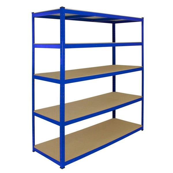 Monster Racking T-Rax 5 x Extra Wide Storage Shelves - Blue (160cm W, 60cm D)