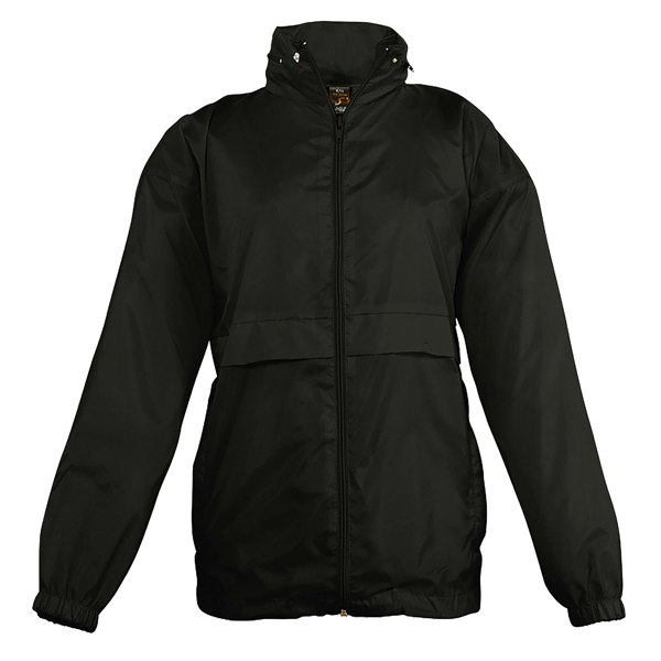 SOLS Kids Unisex Surf Windbreaker Jacket (Water Resistant And Windproof) - Black