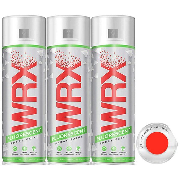 WRX 3X WRX Fluorescent Dark Orange Spray Paint 400ml