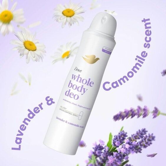 Dove Whole Body Odour Protection Deodorant Spray Lavender & Camomile, 6x150ml