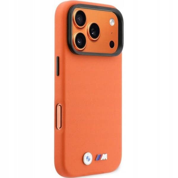 BMW M Series Metal Logo Case with MagSafe & Camera Stand for iPhone 17 Pro 6.3" Orange - BMHMP17L25PFWKCKO